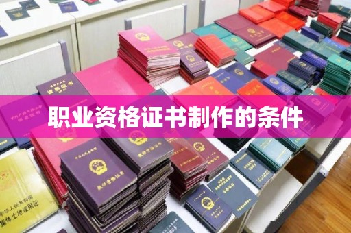 南港职业资格证书制作的条件