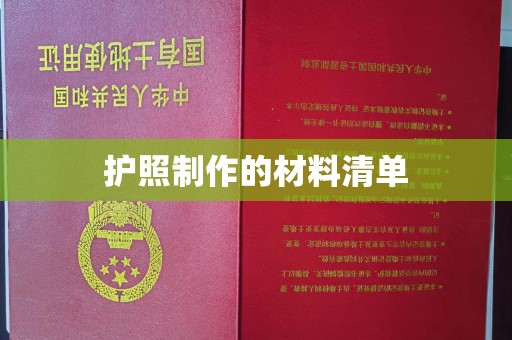 南港护照制作的材料清单