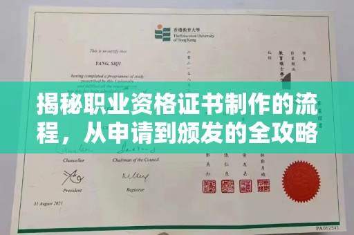 南港揭秘职业资格证书制作的流程，从申请到颁发的全攻略