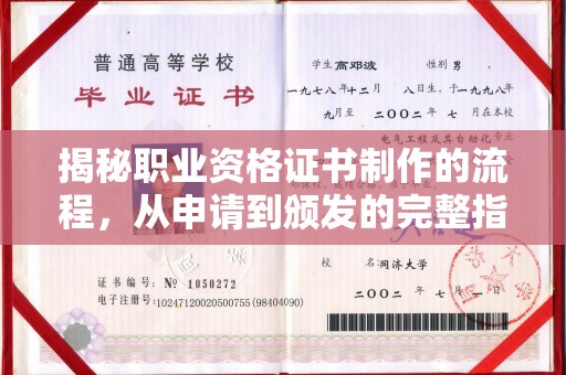 南港揭秘职业资格证书制作的流程，从申请到颁发的完整指南