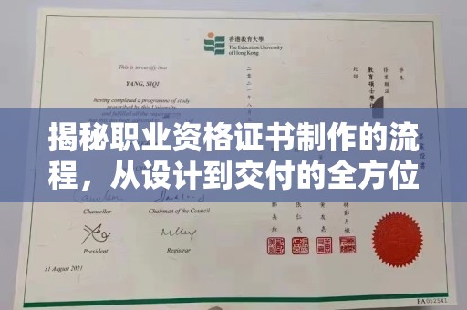 南港揭秘职业资格证书制作的流程，从设计到交付的全方位解析