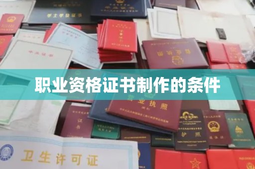 南港职业资格证书制作的条件